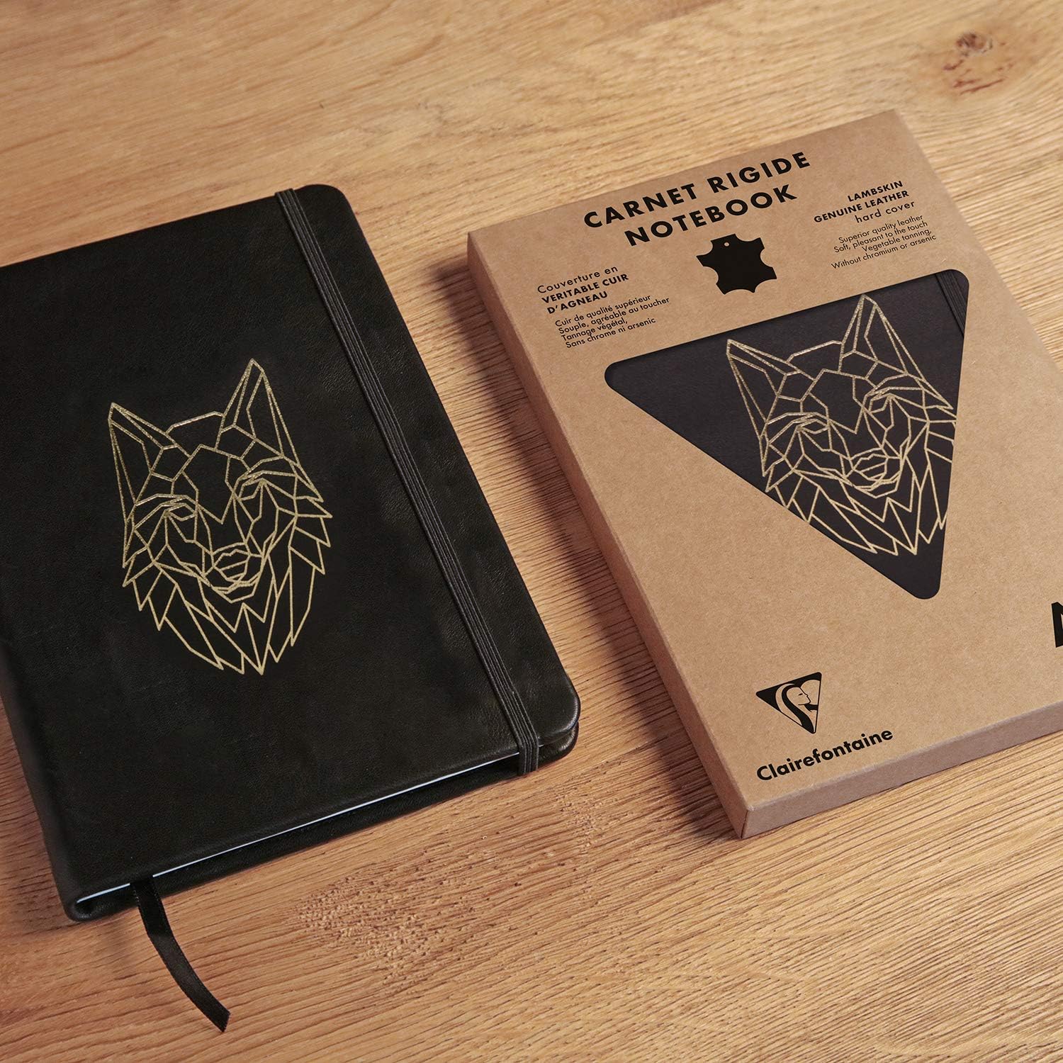 C.F Leather Black Forest HardCover Notebook A5 L Wolf