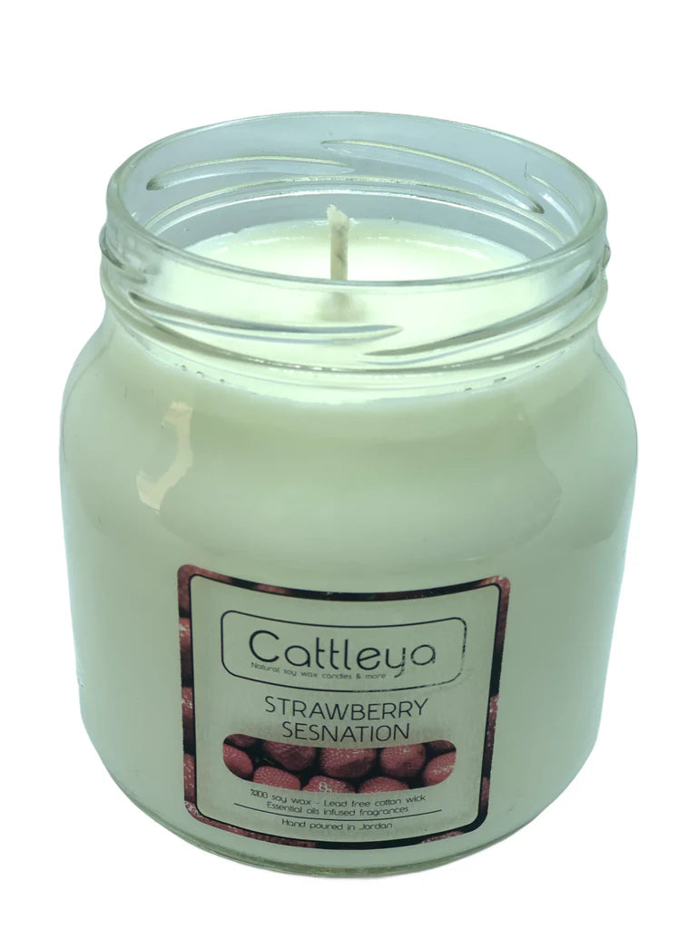 Cattleya Soy Wax Candles Large Jar Strawberry Sensation