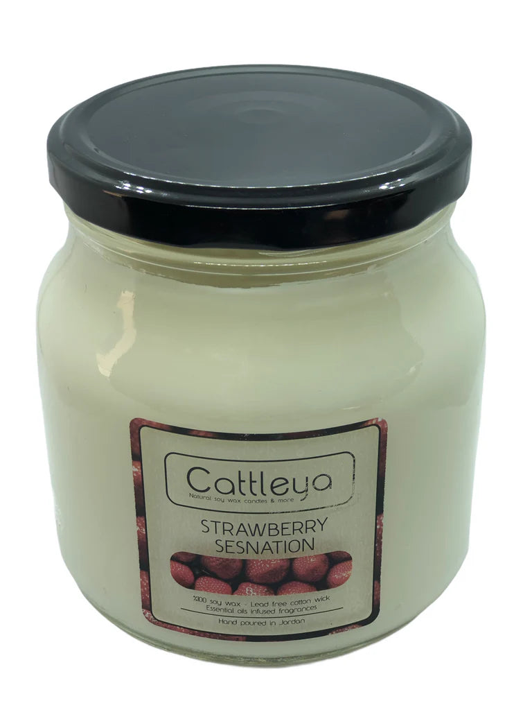 Cattleya Soy Wax Candles Large Jar Strawberry Sensation