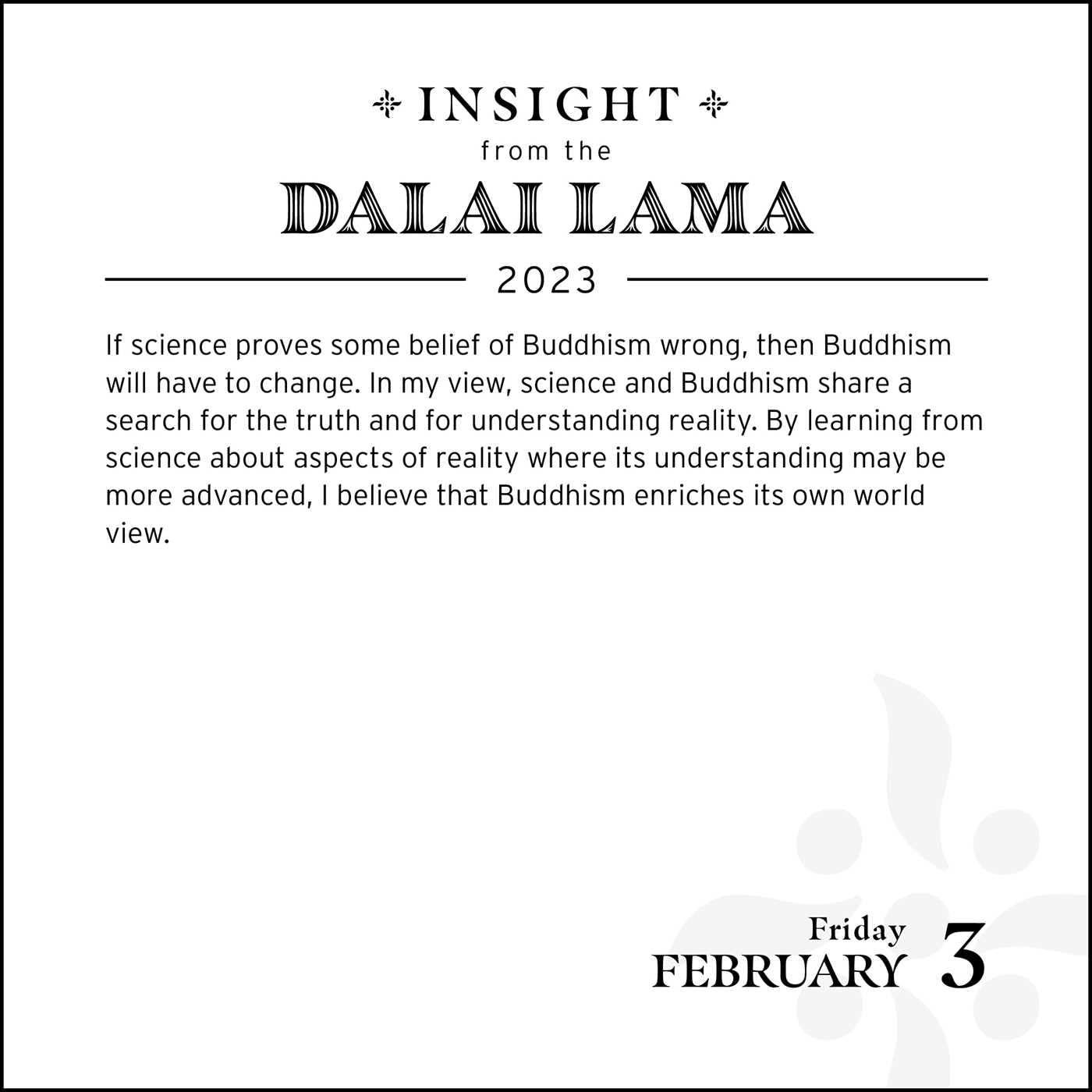 Insight from the Dalai Lama 2023 Day-to-Day Calendar