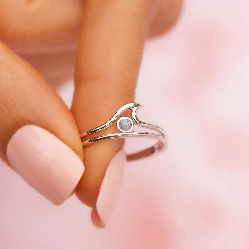 Pura Vida - Ring Opal Wave Silver 5