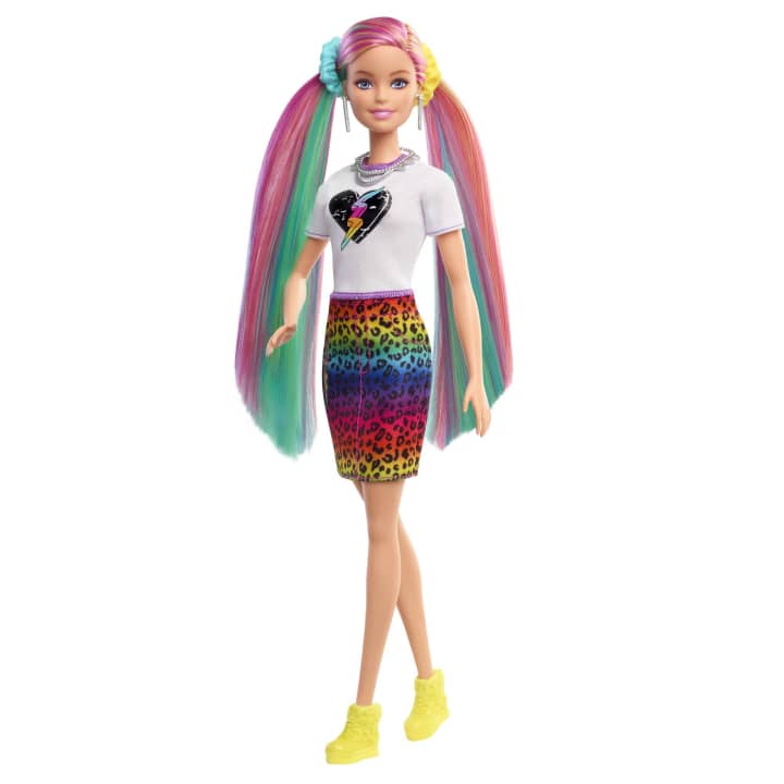 Barbie Rainbow Cheetah Hair Styling Doll