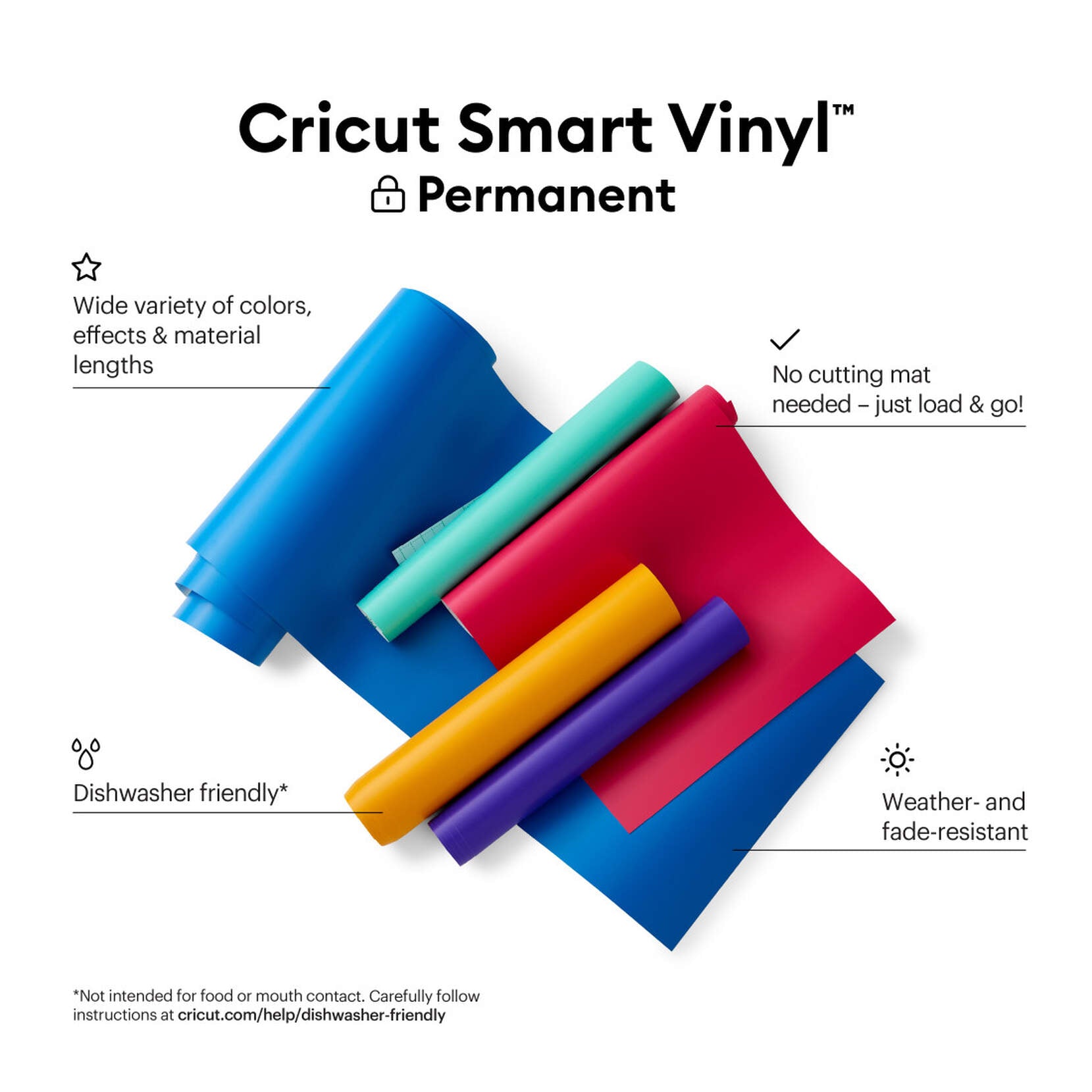 Cricut Smart Vinyl Permanent 33X640Cm 1 Sheet (Black)