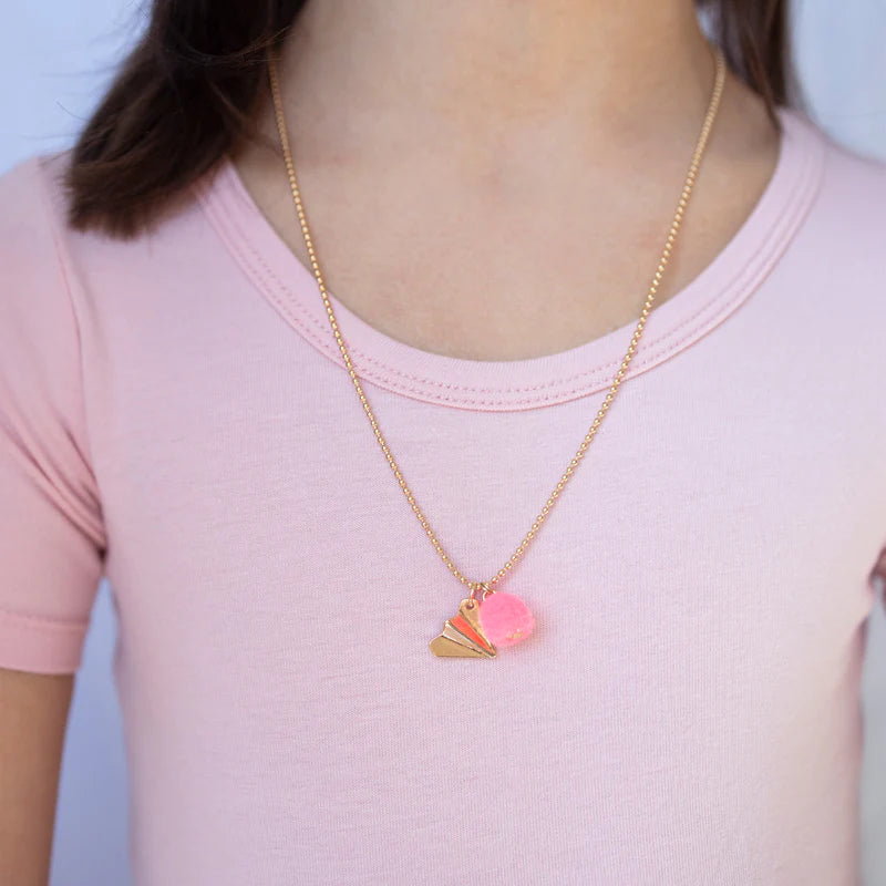 Calico - Emma Necklace - Gold Paper Airplane