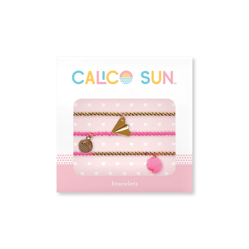 Calico - Emma Bracelet - Gold Paper Airplane - Set Of 3
