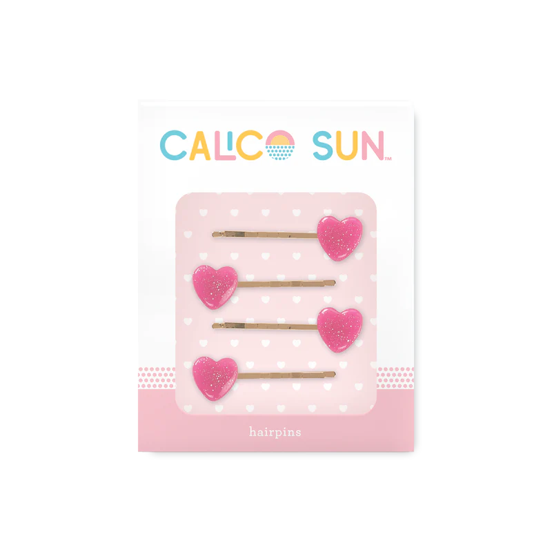 Calico - Sophia Hair Clip - Heart - Set Of 4