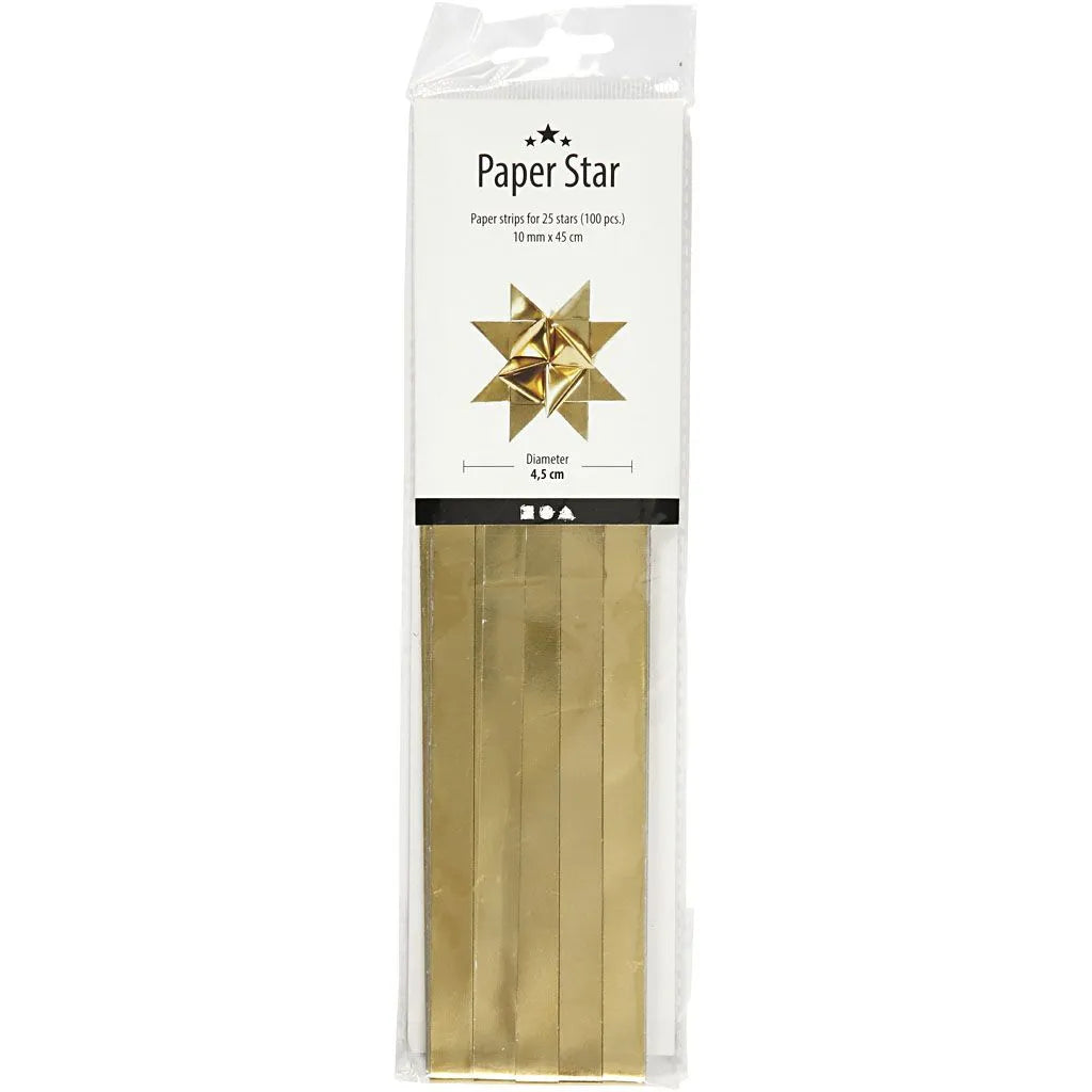 Paper Star Strips W 25 mm D 11 5 cm gold 100strips L