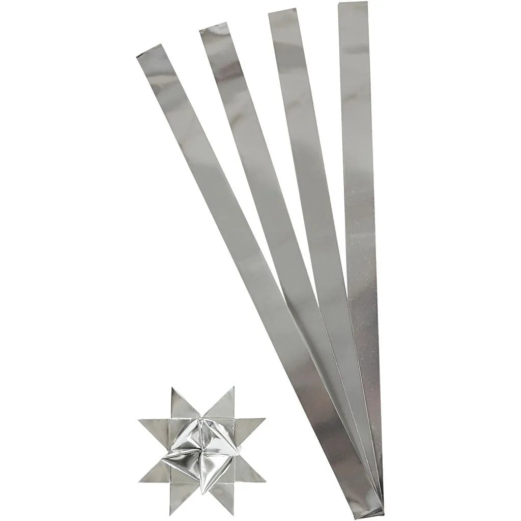 Paper Star Strips W 25 mm D 11 5 cm silver 100strips