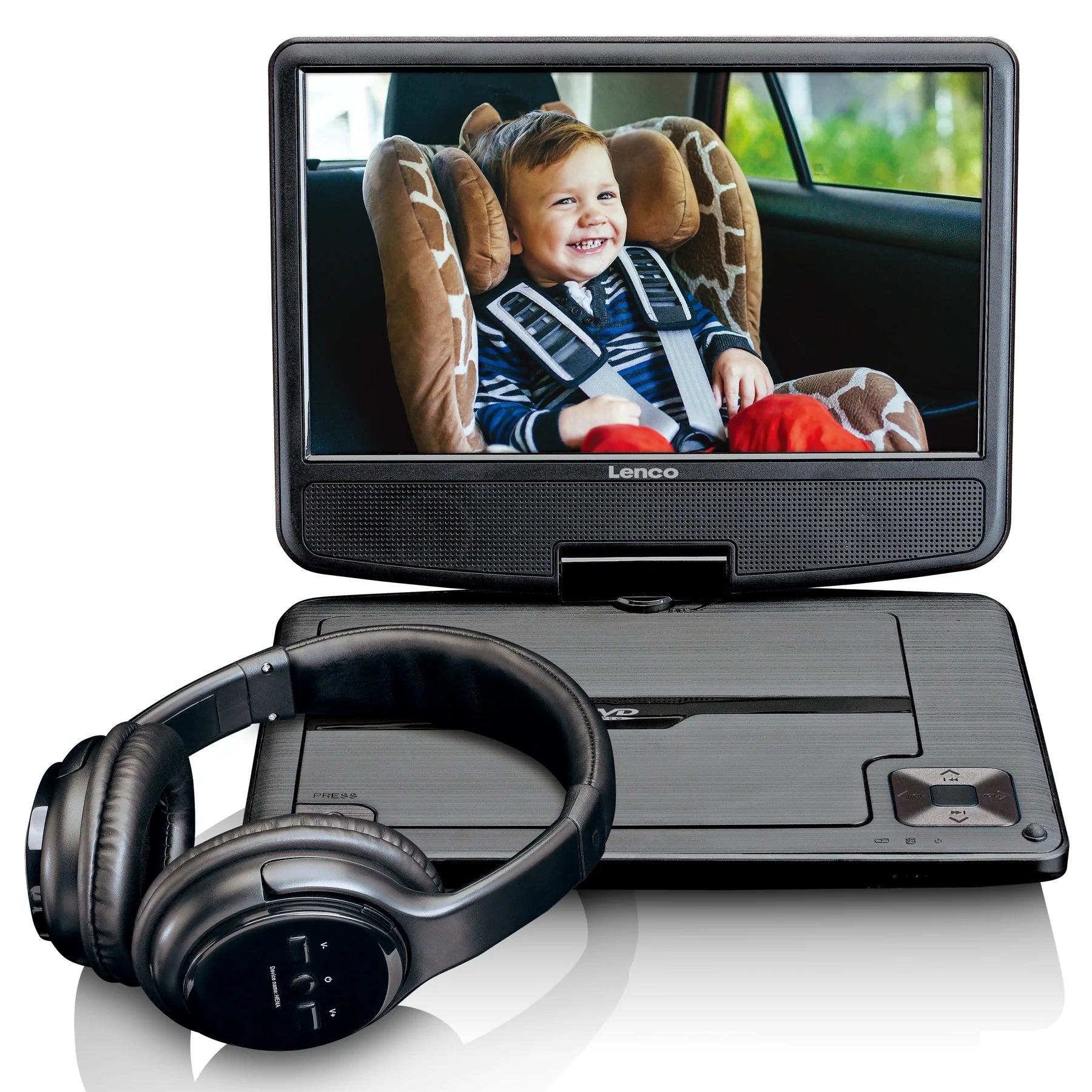 LENCO 9-INCH Portable DVD Player With Bluetooth - Black