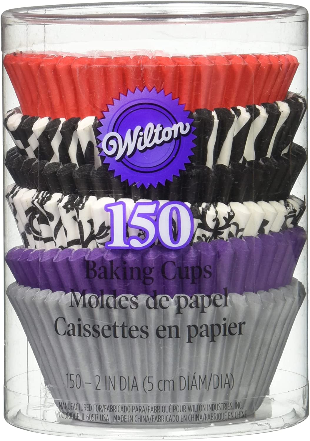 Wilton: Zebra & Damask Standard Baking Cup ,150 pcs