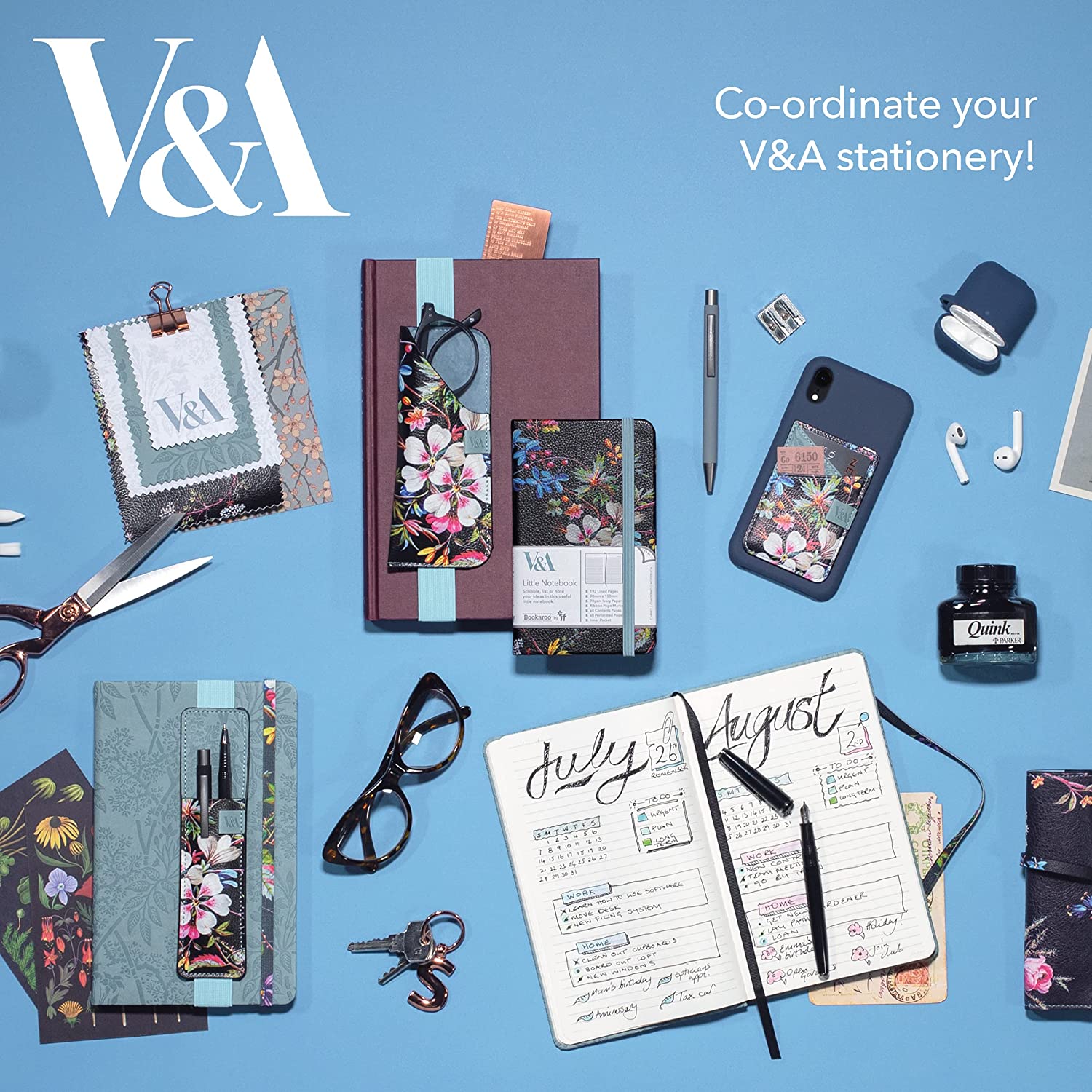 IF Company: V&A Bookaroo Glasses Case - Kilburn Black Floral