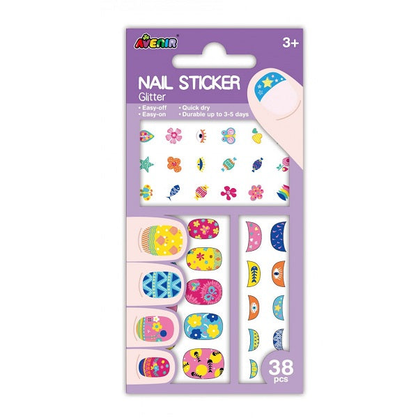Avenir - Nail Sticker Glitter - Flower