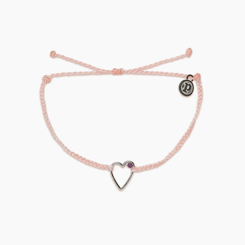 Pura Vida - Bracelet Sweetheart Stone Silver Baby Pink OS