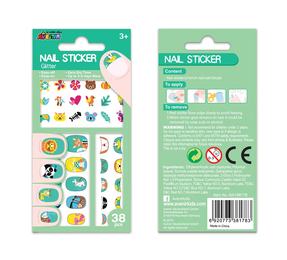 Avenir - Nail Sticker Glitter - Animals