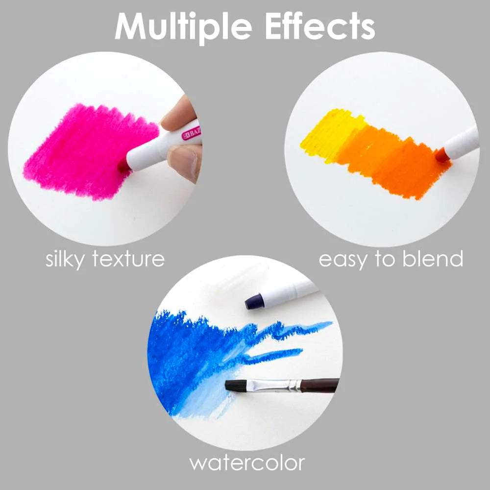 Bazic 12 Color Silky Gel Crayons