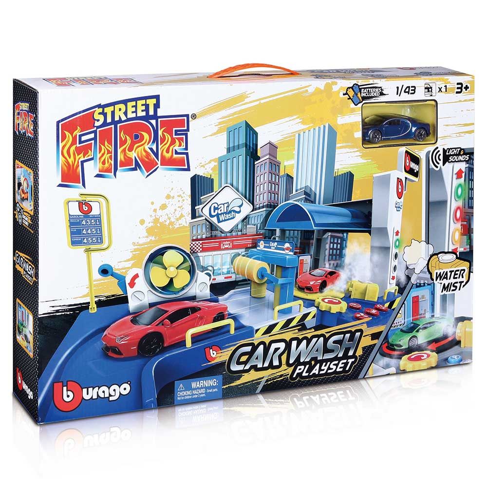 Maisto Street Fire Car Wash PlaySet Including 1 Car