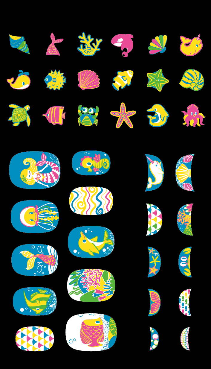 Avenir - Nail Sticker Fluorescent Under The Sea