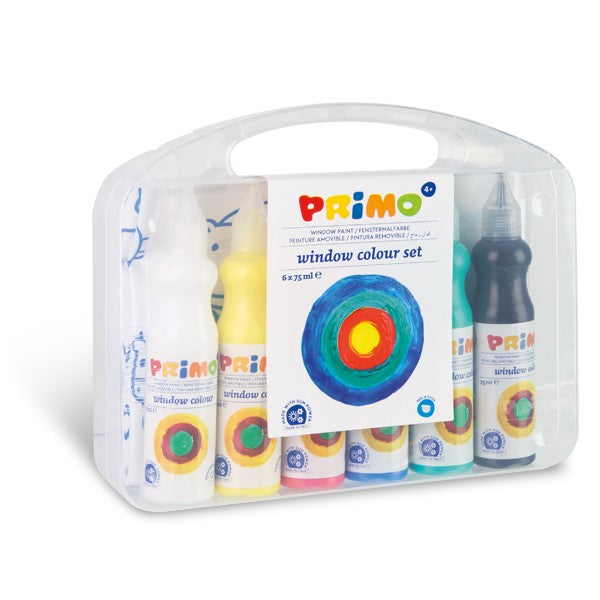 Primo Window Paint Bottles With Flow Control Nozzle, 6 Colors - DNA
