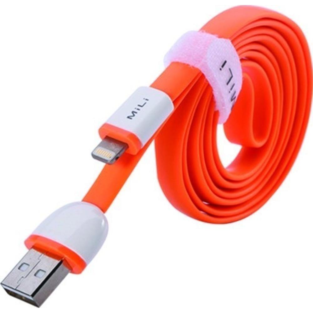 mili-8-pin-lightning-to-usb-cable-1m-flat-orange