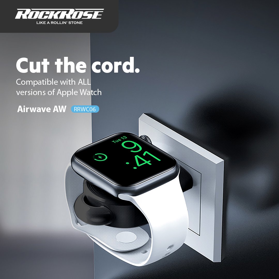 Rockrose 2.5W Magnetic Wireless Charger for Apple Watch Black