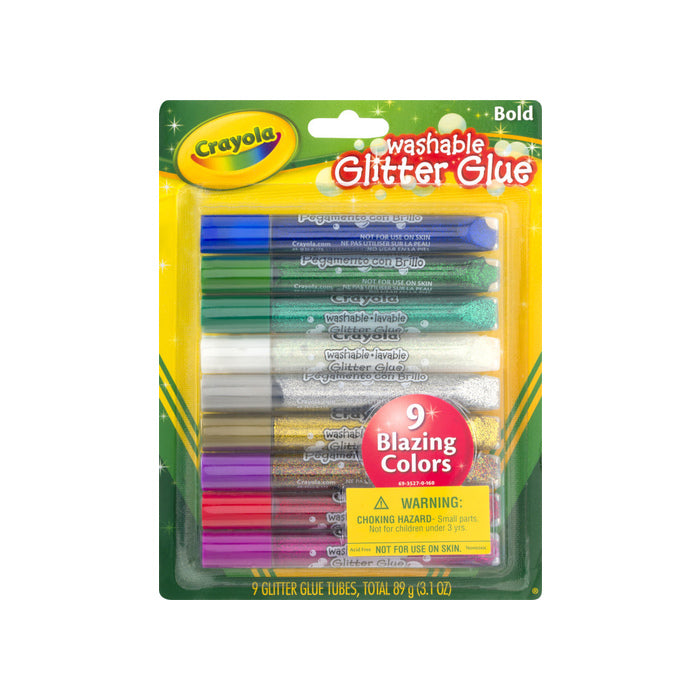 Crayola Washable Glitter Glue Bold Set of 9