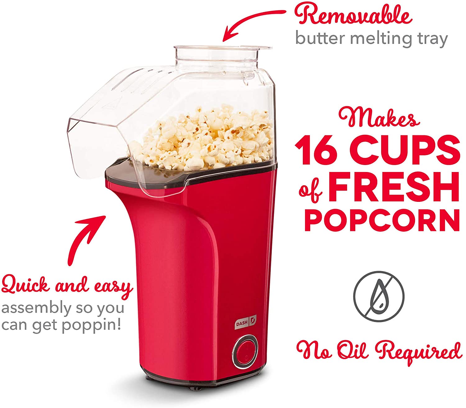 Dash Fresh Pop Popcorn Maker - Red
