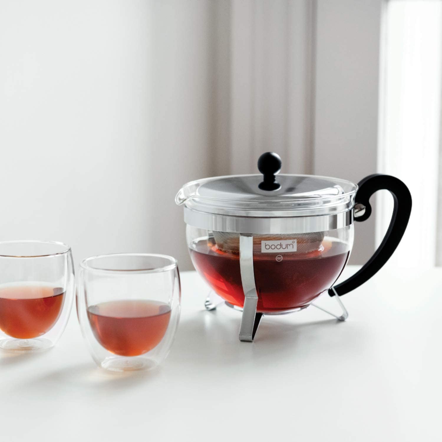 Bodum CHAMBORD Tea pot with metal lid, 1.3 l, Shiny