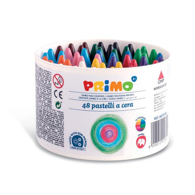 Primo Jumbo Wax Crayons Unwrapped Pot, 48 Pieces - DNA