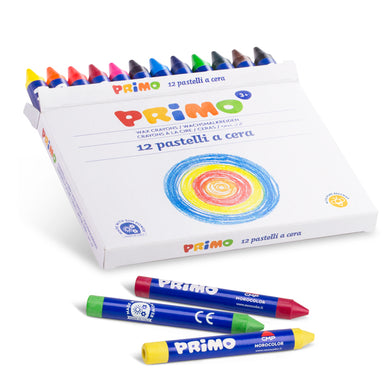Primo Wax Crayons Carton Box, 12 Colors - DNA
