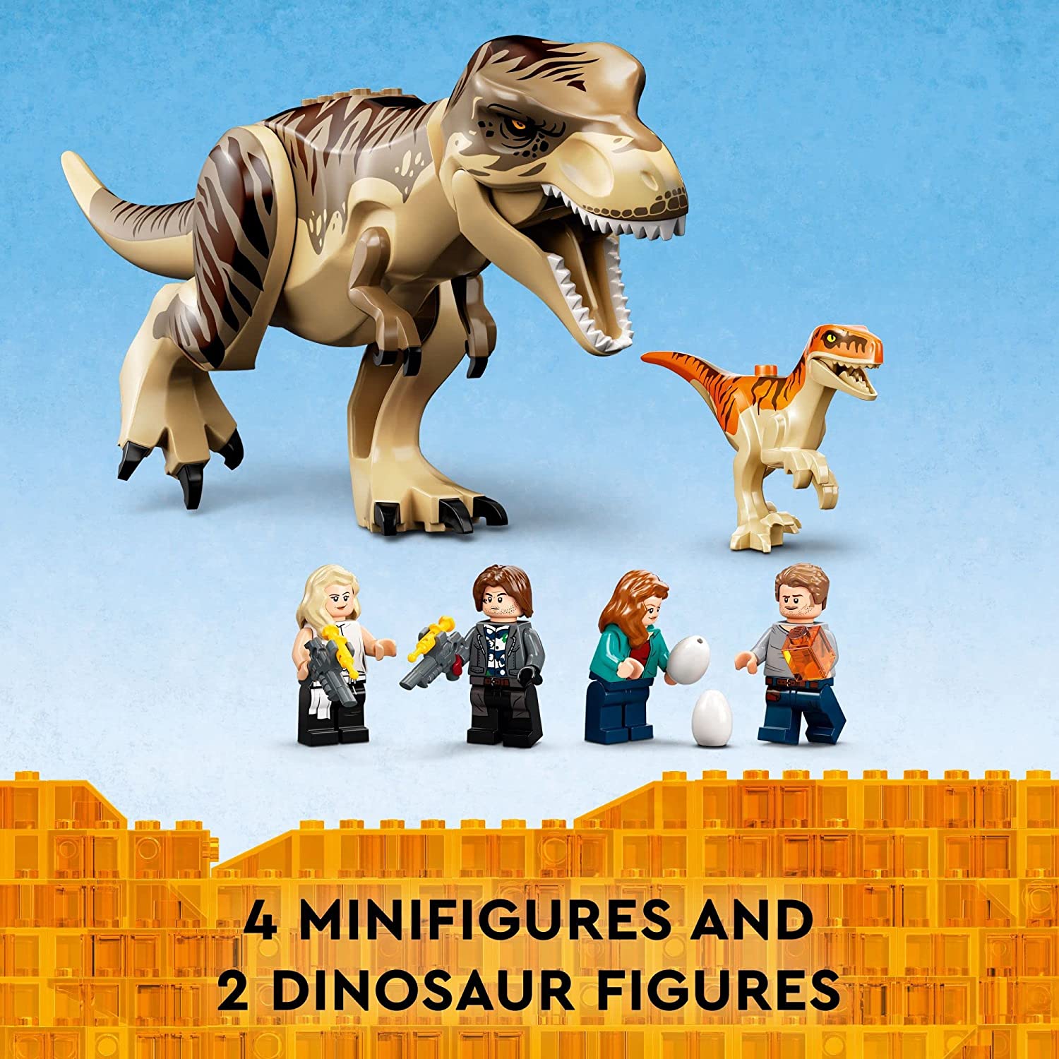Lego Jurassic World - Trex And Atrociraptor Dinosaur