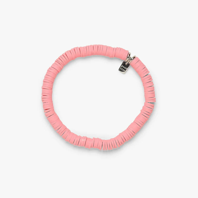 Pura Vida - Bracelet Pastel Disc Stretch Pink OS