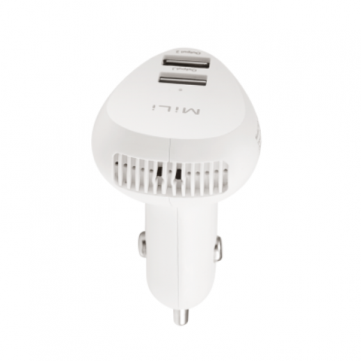MiLi Smart Air Dual Car Charger With Air-Cleaning White - DNA