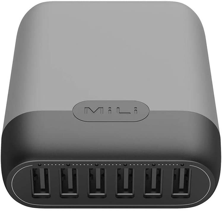 MiLi HC-H60-C 30W Charging Station III Smart Travel Wall Charger with 4 USB and 2 USB C Type-C Ports