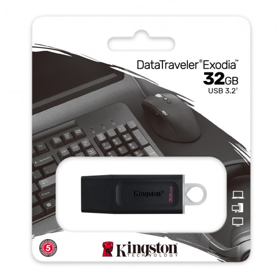 Kingston 32GB USB3.2 Gen 1 DataTraveler Exodia (Black+White)