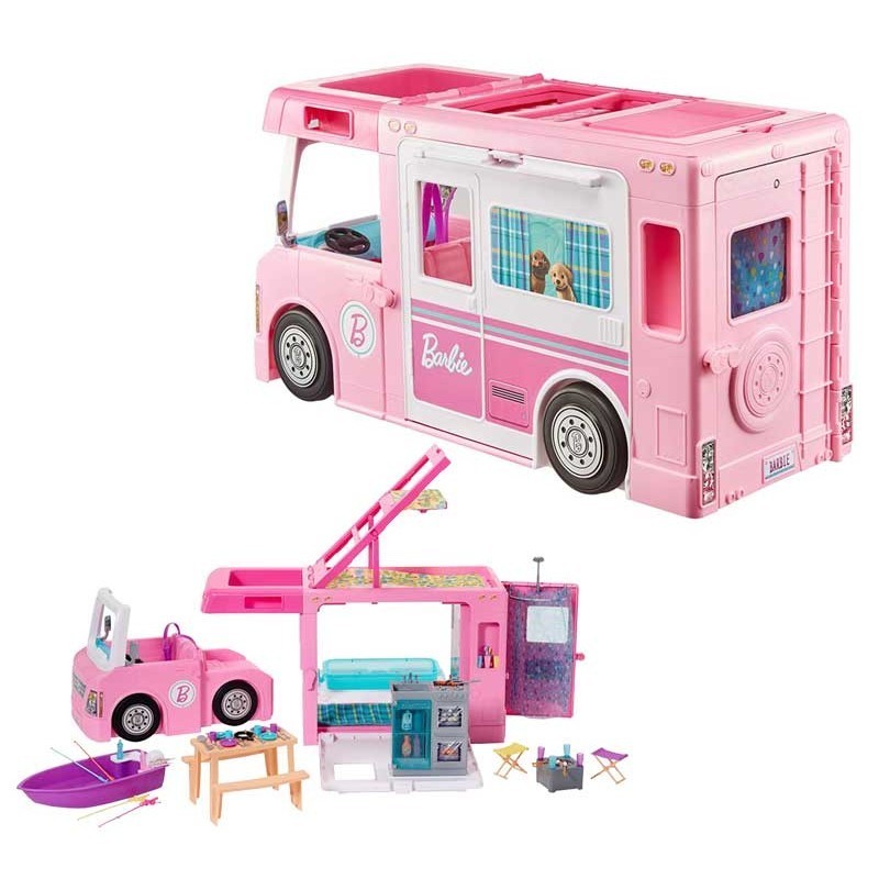 Barbie 3-In-1 Dreamcamper Vehicle And Accessories - Pink